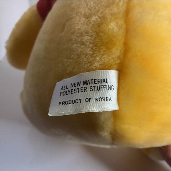 Vintage Disney Disneyland Plush Stuffed Animal Korea Winnie The Pooh Yellow Bear - Picture 4 of 5